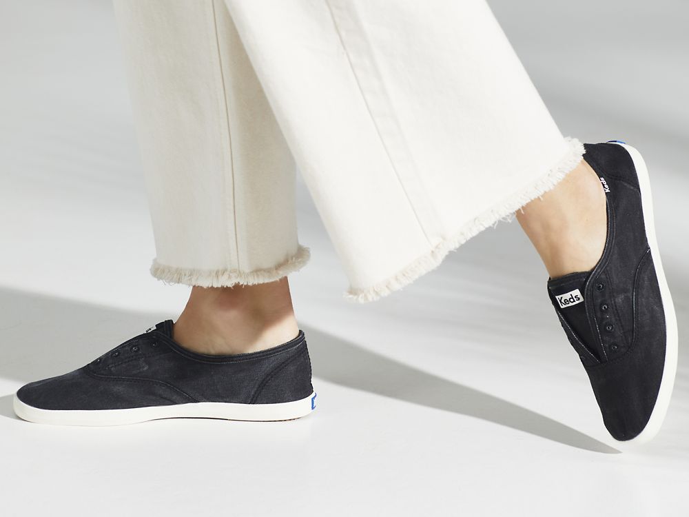 Keds Chillax Washable Feat. Organic Pamut Női SlipOnSneakers Sötétszürke | HU-93304