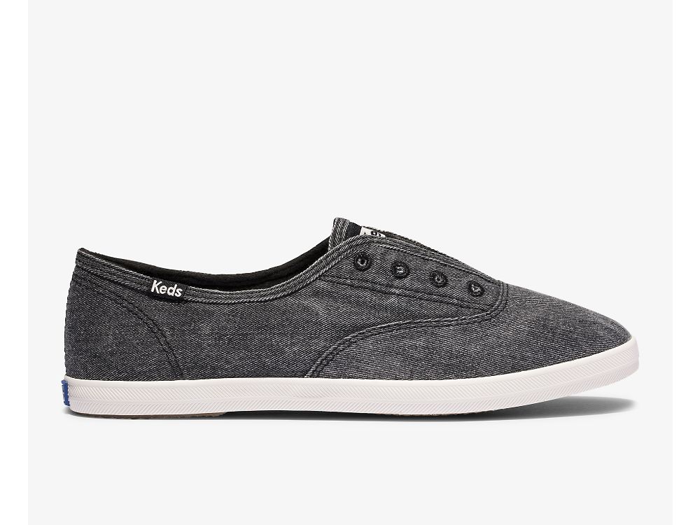 Keds Chillax Washable Feat. Organic Pamut Női SlipOnSneakers Sötétszürke | HU-93304