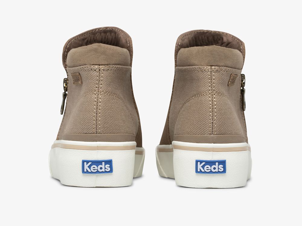 Keds Cooper Zip Bootie Női SlipOnSneakers Barna | HU-74952