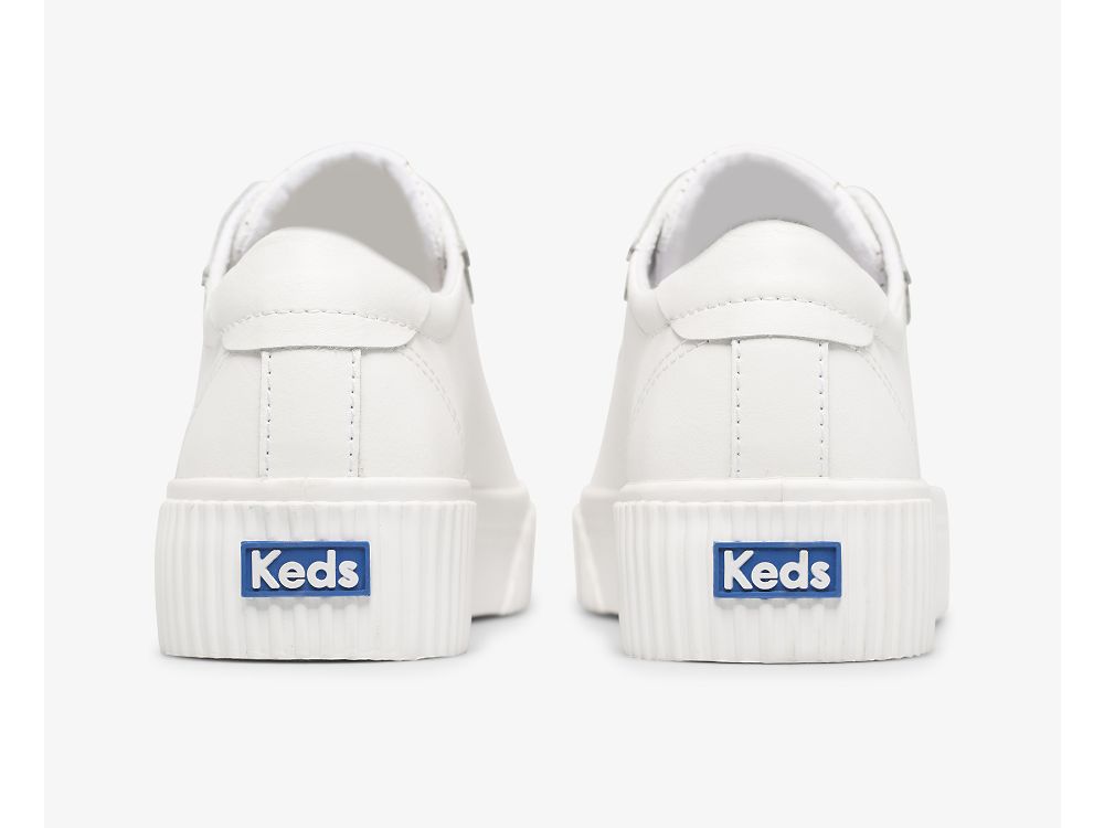 Keds Crew Kick Alto Bőr Női FűzősCipő Fehér | HU-69886