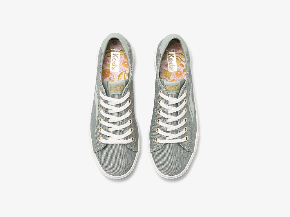 Keds Crew Kick Alto Soft Twill Női FűzősCipő Olivazöld | HU-66238