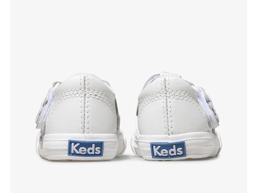 Keds Daphne T-Pántos Bőr Sneaker Lány Bőr Sneakers Fehér | HU-74806