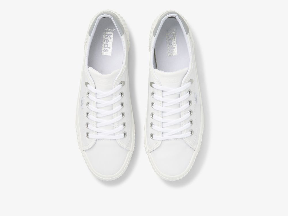 Keds Demi TRX Bőr Női Bőr Sneakers Fehér Titán | HU-67963