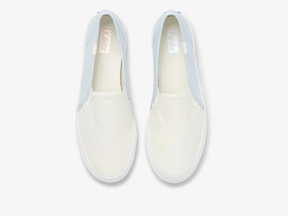 Keds Double Decker Iridescent Női SlipOnSneakers Krém Színes | HU-07746