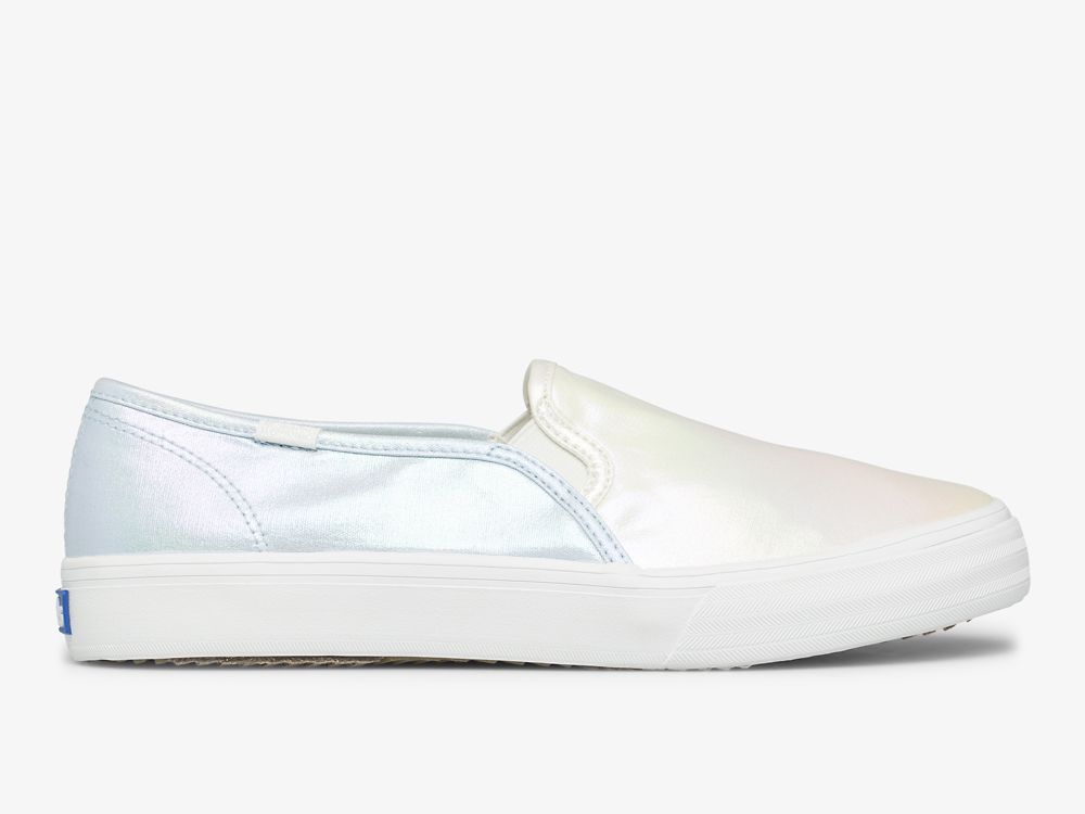 Keds Double Decker Iridescent Női SlipOnSneakers Krém Színes | HU-07746