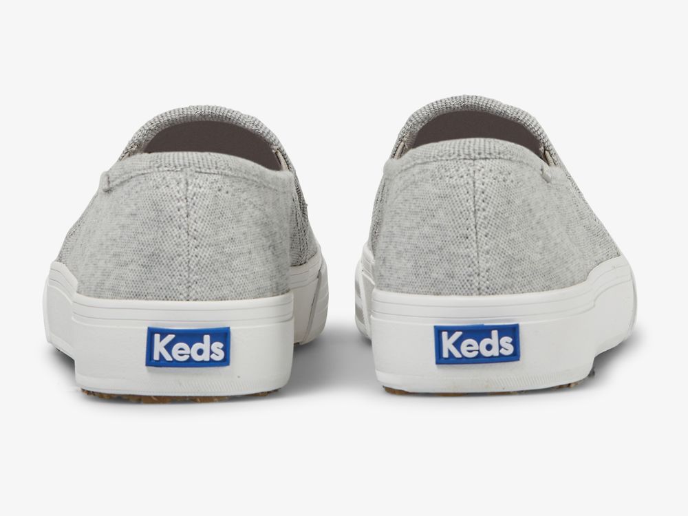 Keds Double Decker Jersey Női SlipOnSneakers Szürke | HU-39902