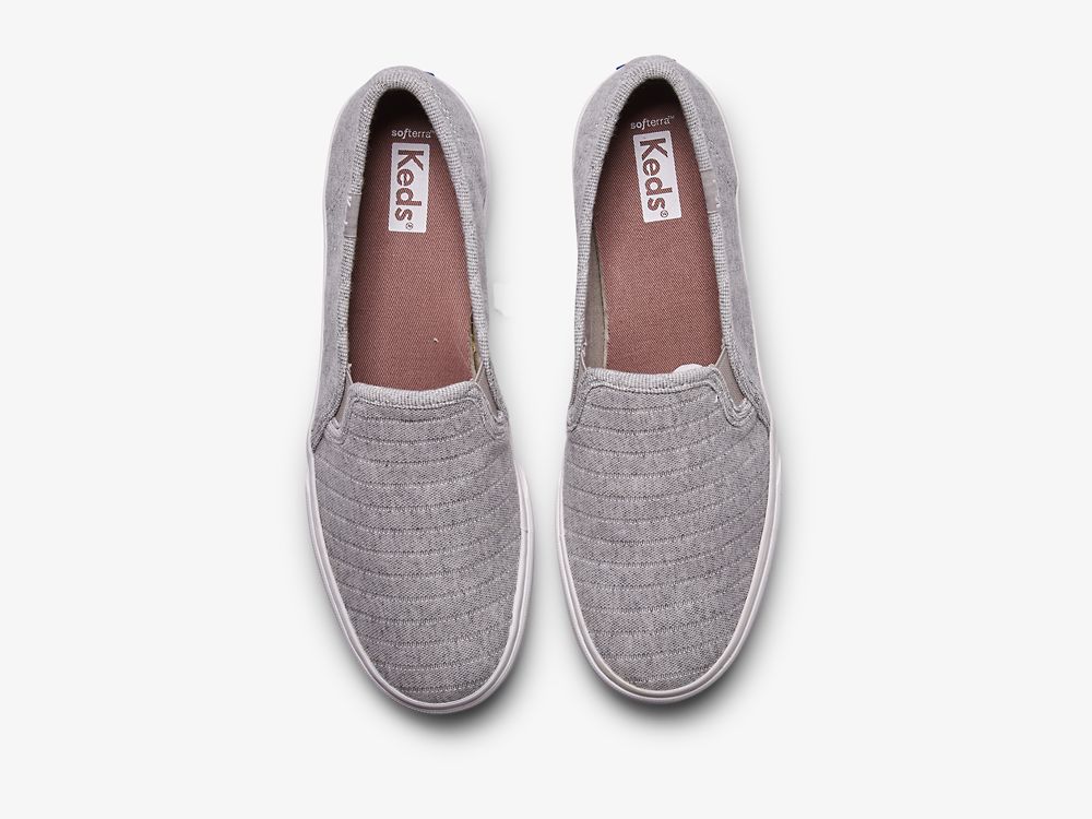 Keds Double Decker Jersey Női SlipOnSneakers Szürke | HU-39902