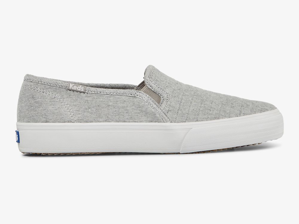 Keds Double Decker Jersey Női SlipOnSneakers Szürke | HU-39902