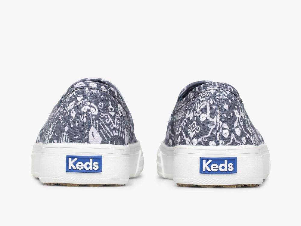 Keds Double Decker Mosaic Vászon Női SlipOnSneakers Kék | HU-12447