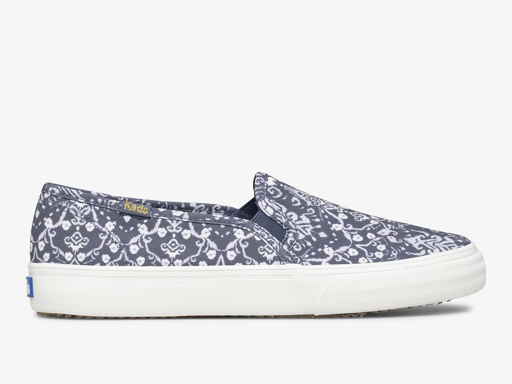 Keds Double Decker Mosaic Vászon Női SlipOnSneakers Kék | HU-12447