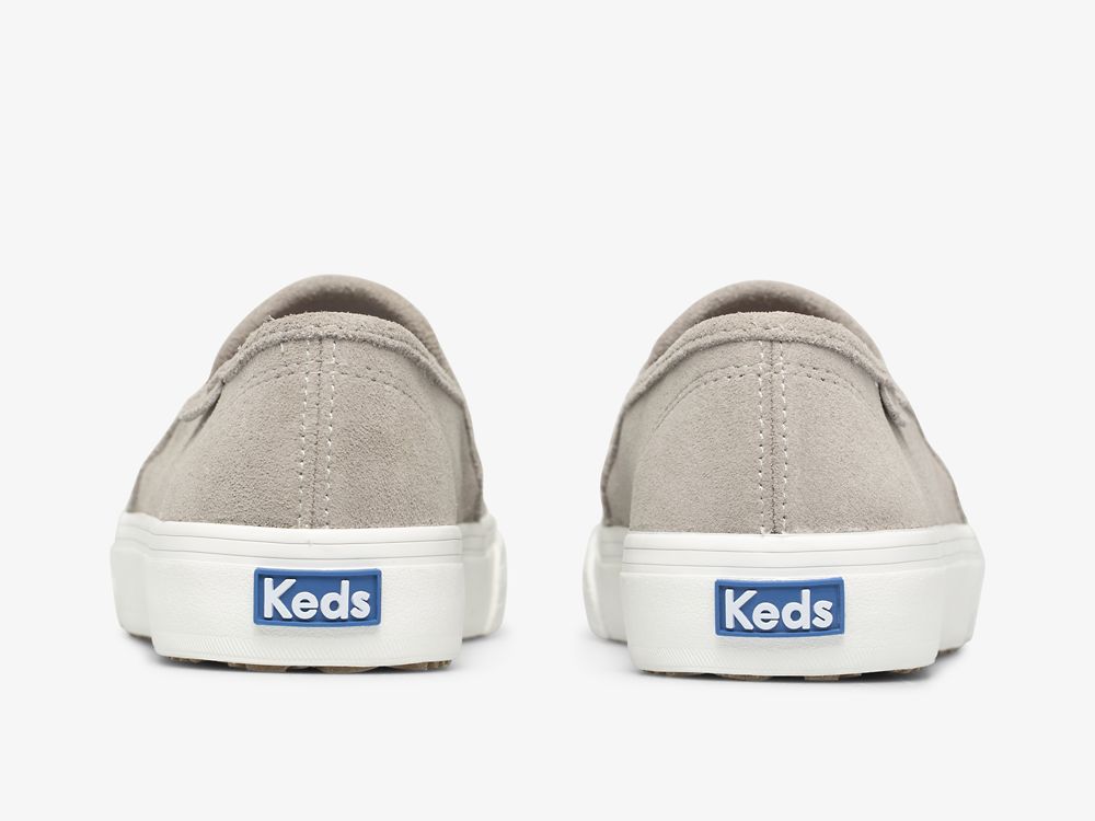 Keds Double Decker Perf Velúr Női SlipOnSneakers Szürke | HU-96756