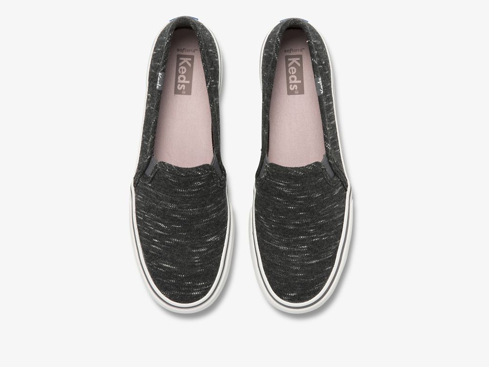 Keds Double Decker Speckle Jersey Női SlipOnSneakers Szürke | HU-59115