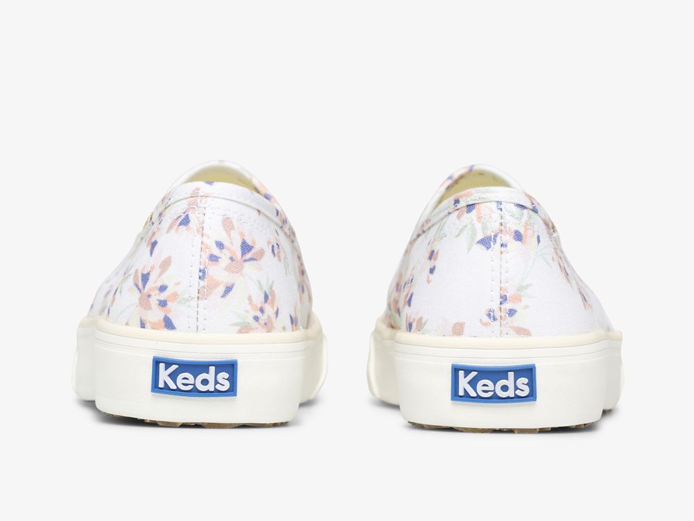 Keds Double Decker Spring Floral Női SlipOnSneakers Krém | HU-53379