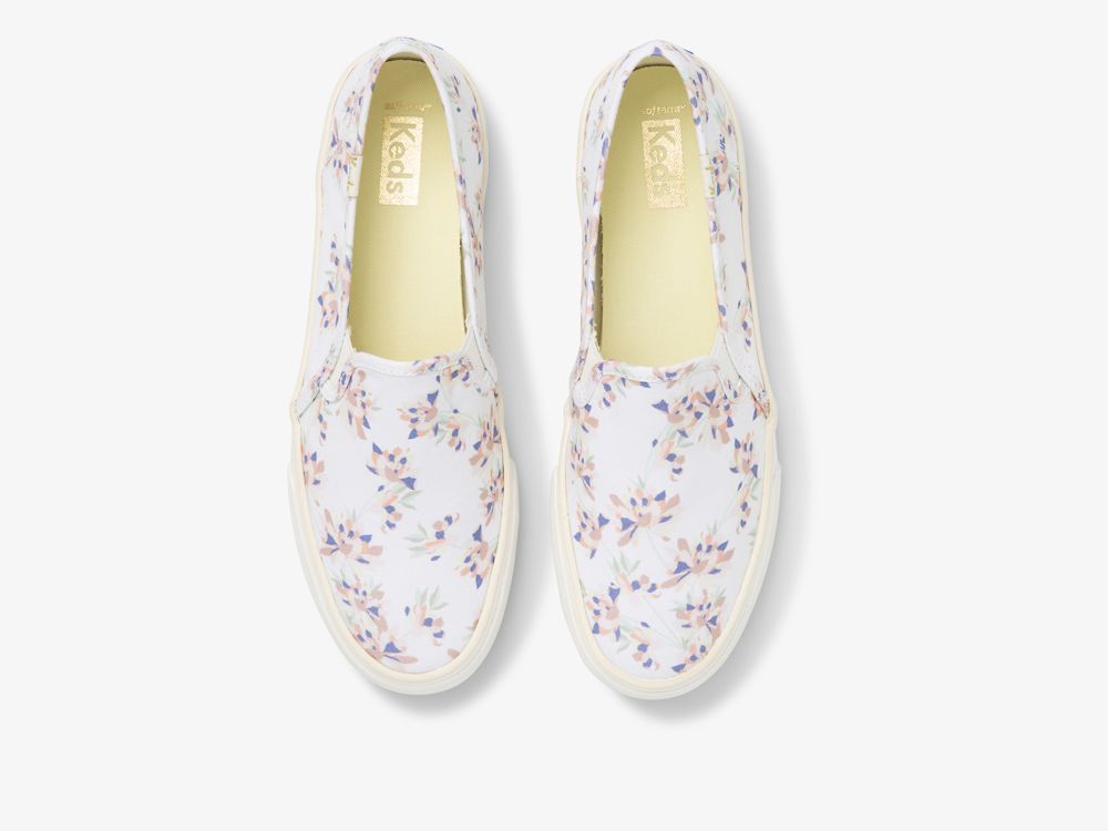 Keds Double Decker Spring Floral Női SlipOnSneakers Krém | HU-53379