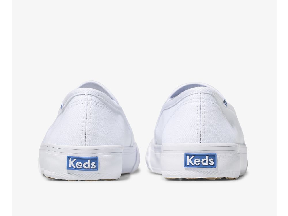 Keds Double Decker Vászon Női SlipOnSneakers Fehér | HU-12525