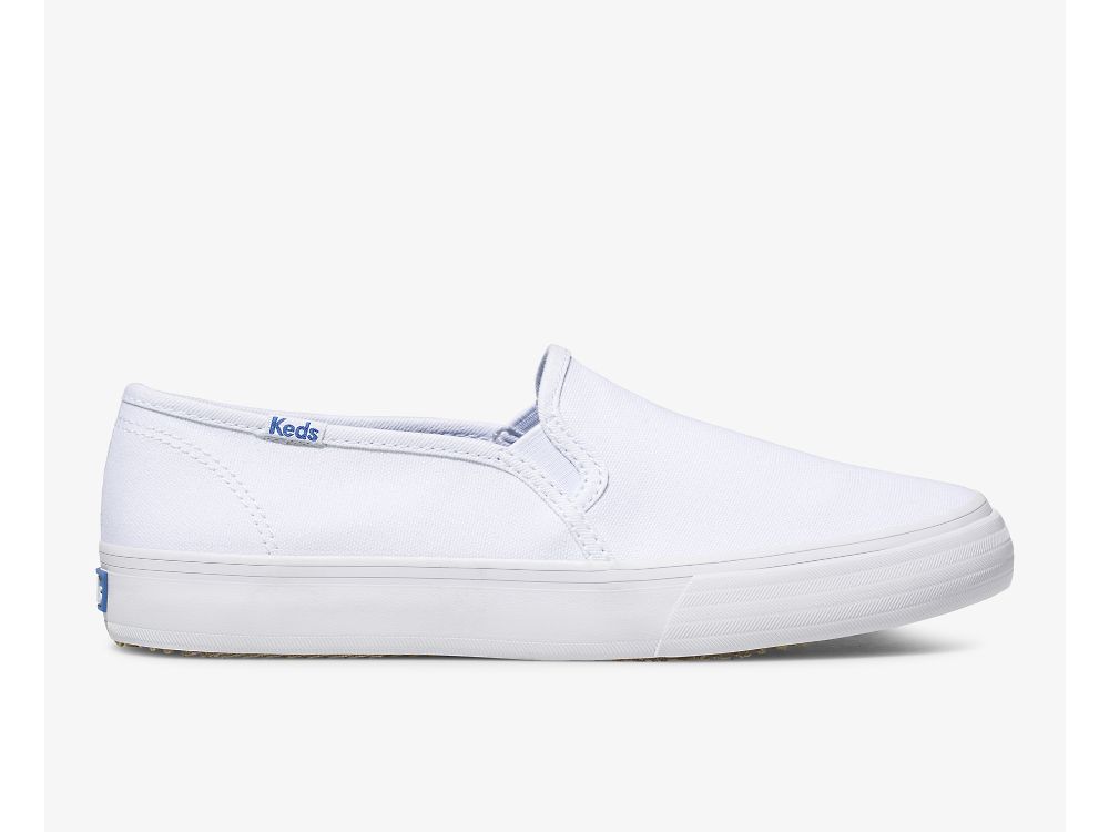 Keds Double Decker Vászon Női SlipOnSneakers Fehér | HU-12525