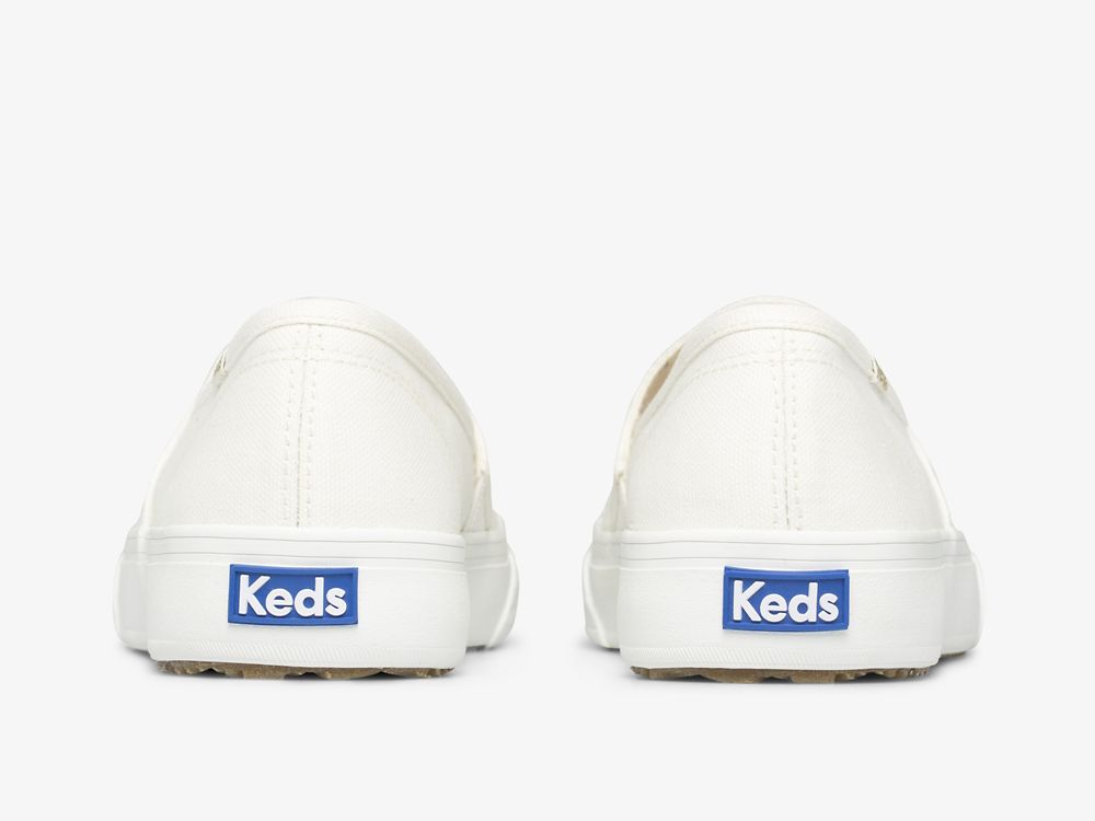 Keds Double Decker Wave Vászon Női SlipOnSneakers Krém | HU-70556