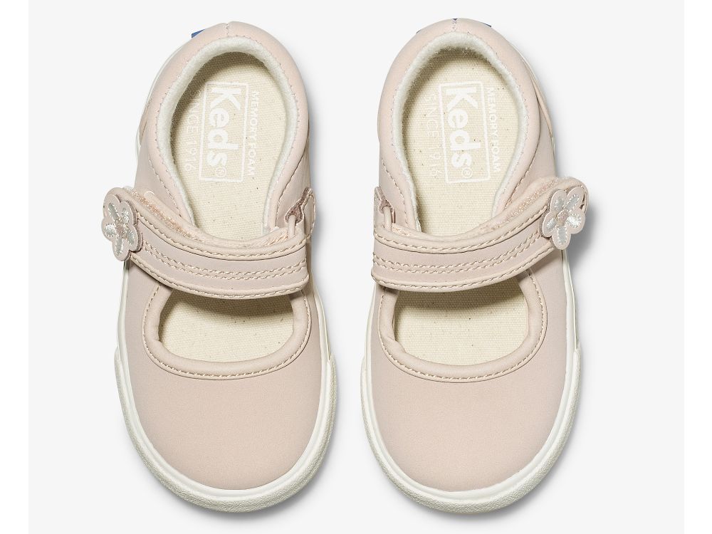 Keds Ella Mary Jane Lány Bőr Sneakers Rózsaszín | HU-12135