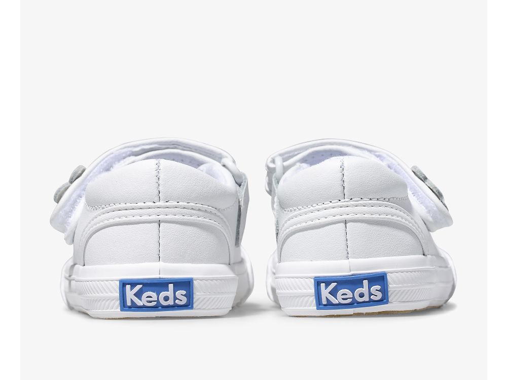 Keds Ella Mary Jane Lány Bőr Sneakers Fehér | HU-50502