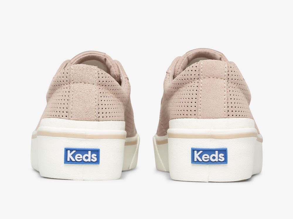 Keds Jump Kick Duo Perf Velúr Női FűzősCipő Világos Lila | HU-32206