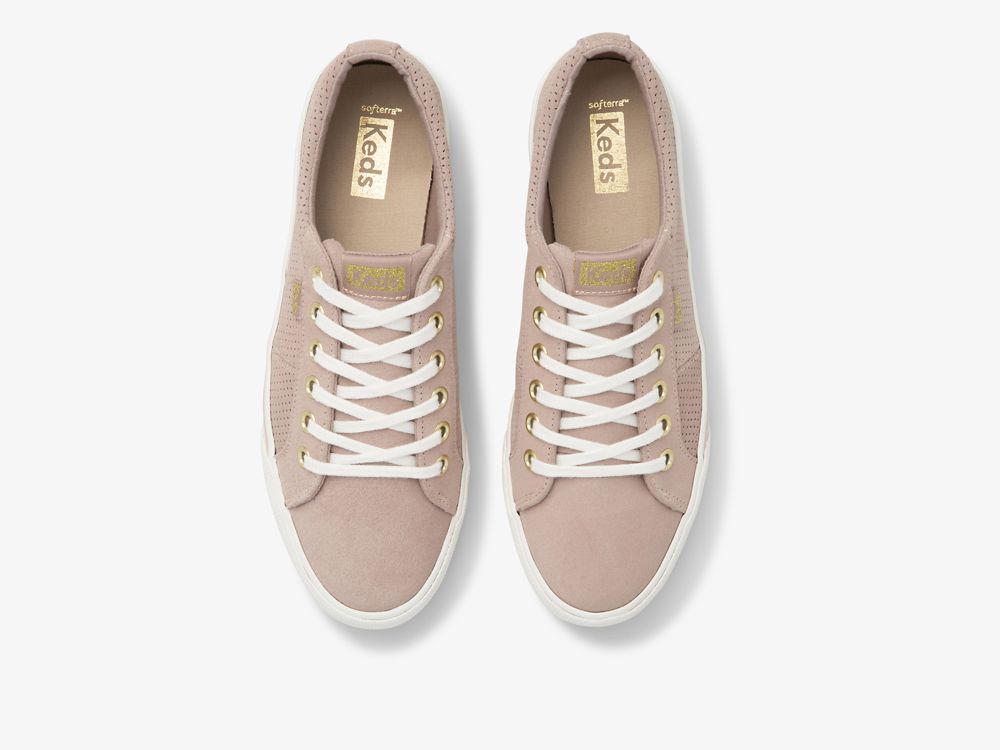 Keds Jump Kick Duo Perf Velúr Női Platform Sneakers Világos Lila | HU-14650