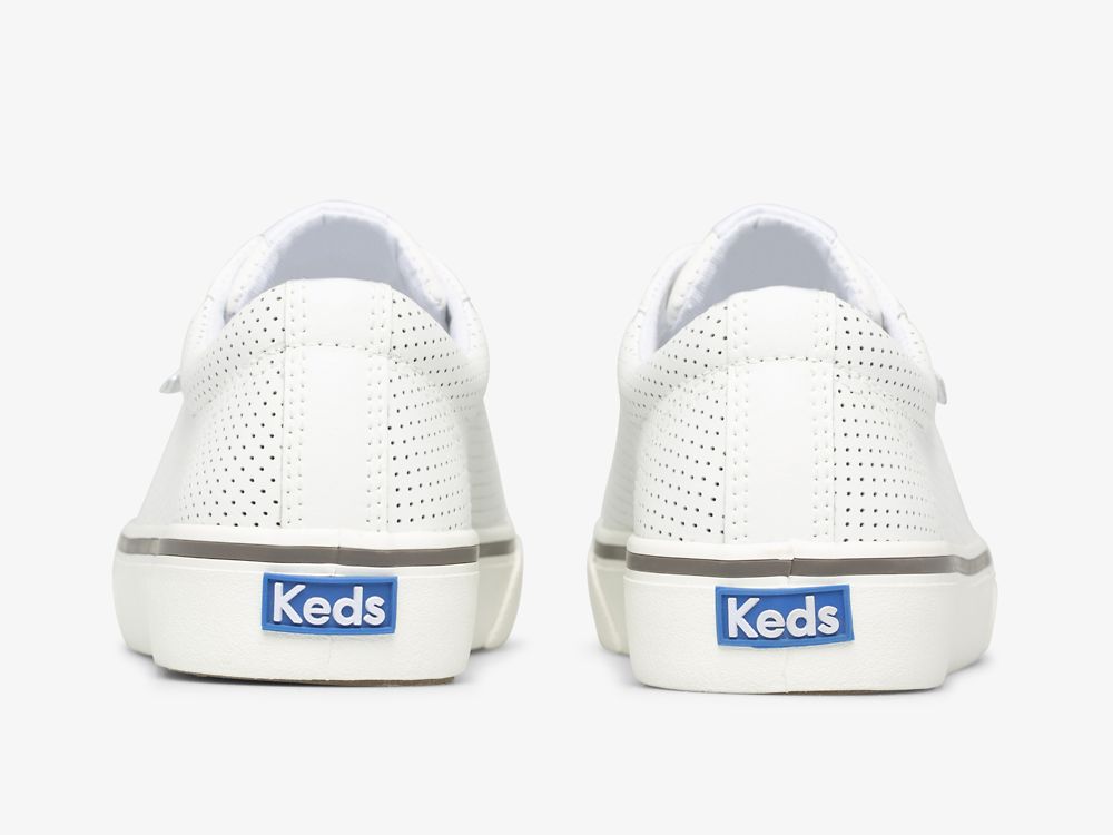 Keds Jump Kick Perf Bőr Női FűzősCipő Fehér | HU-00166