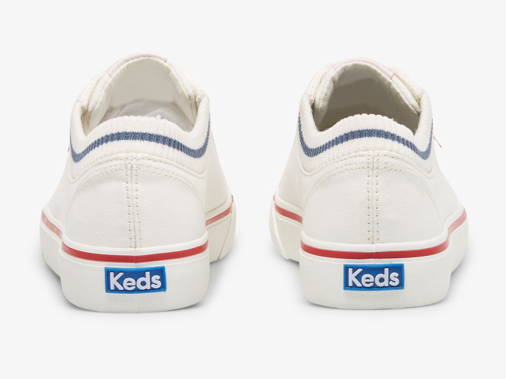 Keds Jump Kick Rib Knit Collar Női FűzősCipő Fehér Piros | HU-79013