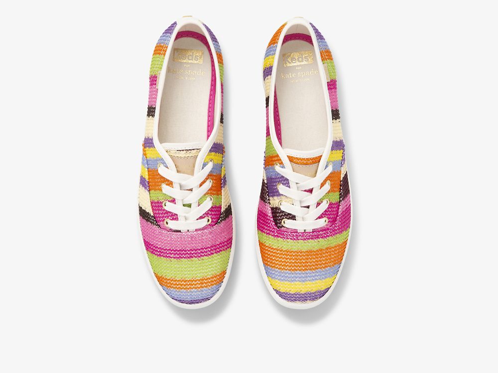 Keds Kate Spade New York Champion Crochet Női FűzősCipő Rózsaszín Színes | HU-31270