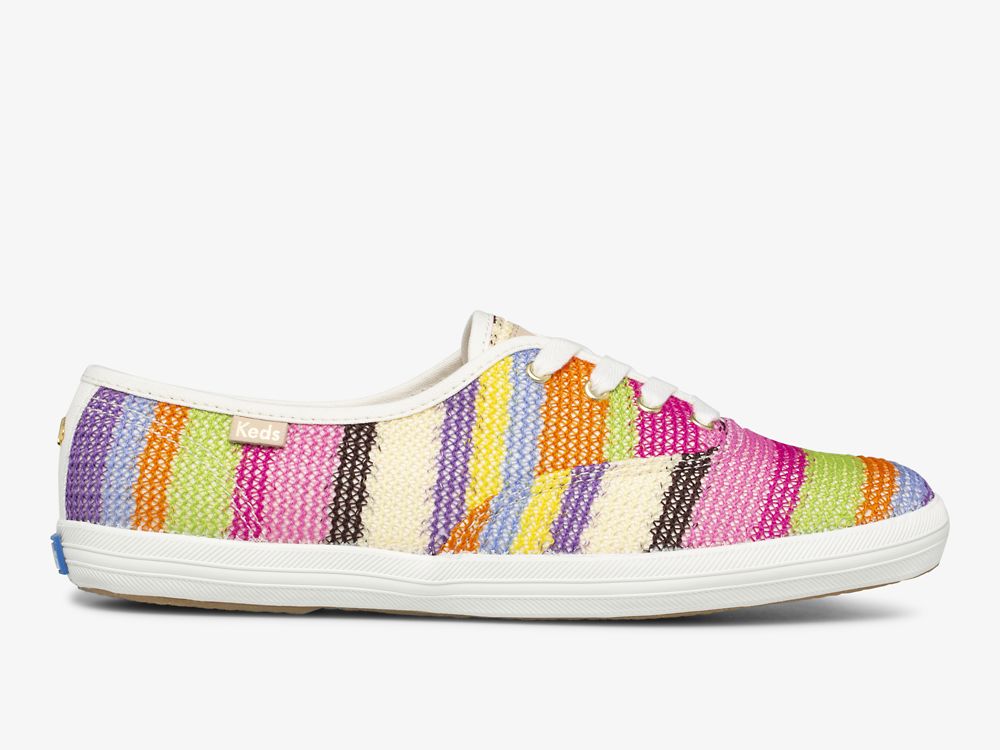 Keds Kate Spade New York Champion Crochet Női FűzősCipő Rózsaszín Színes | HU-31270