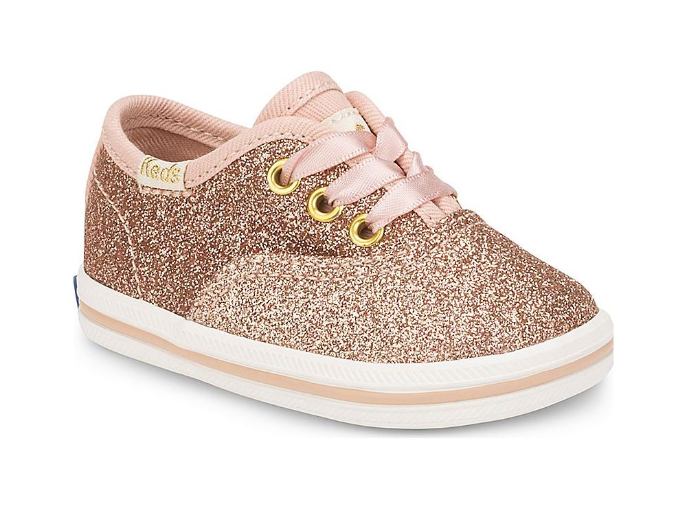 Keds Kate Spade New York Champion Glitter Crib Sneaker Lány Tornacipő Rózsaszín Arany | HU-05822