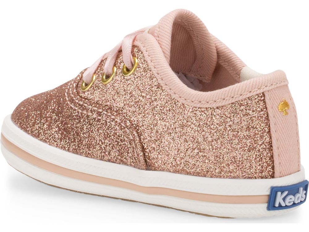 Keds Kate Spade New York Champion Glitter Crib Sneaker Lány Tornacipő Rózsaszín Arany | HU-05822