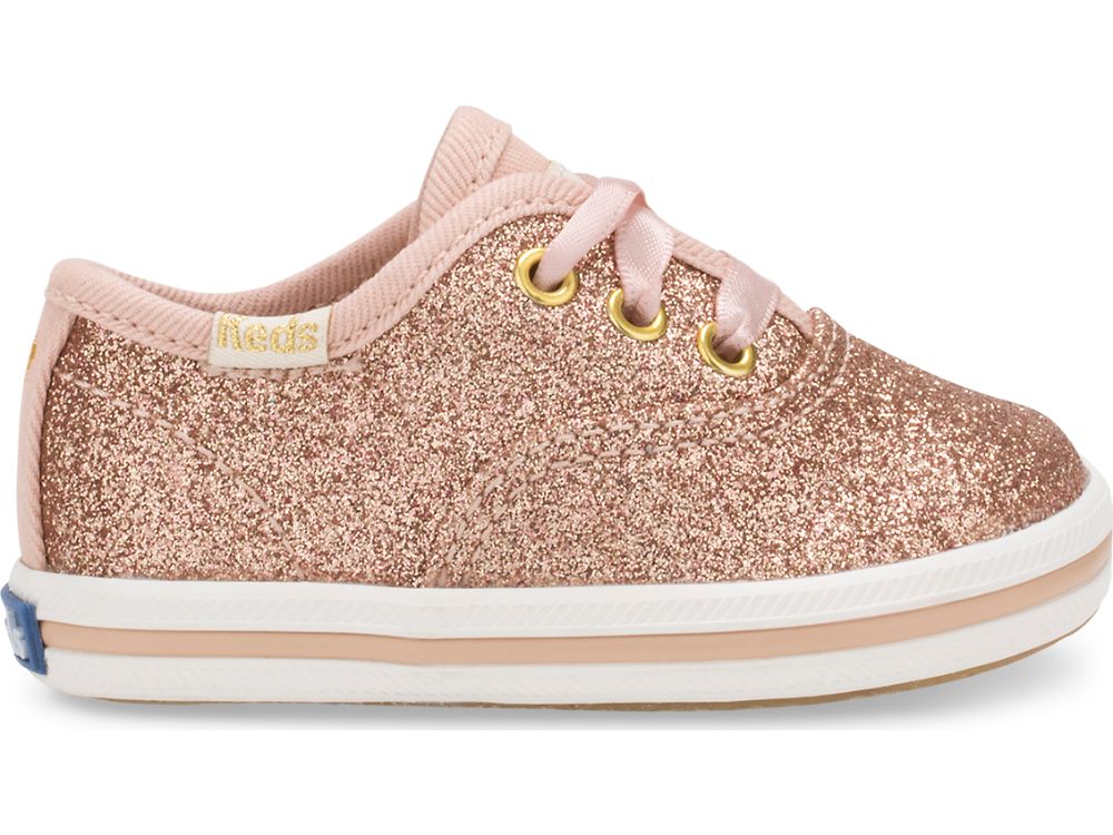 Keds Kate Spade New York Champion Glitter Crib Sneaker Lány Tornacipő Rózsaszín Arany | HU-05822