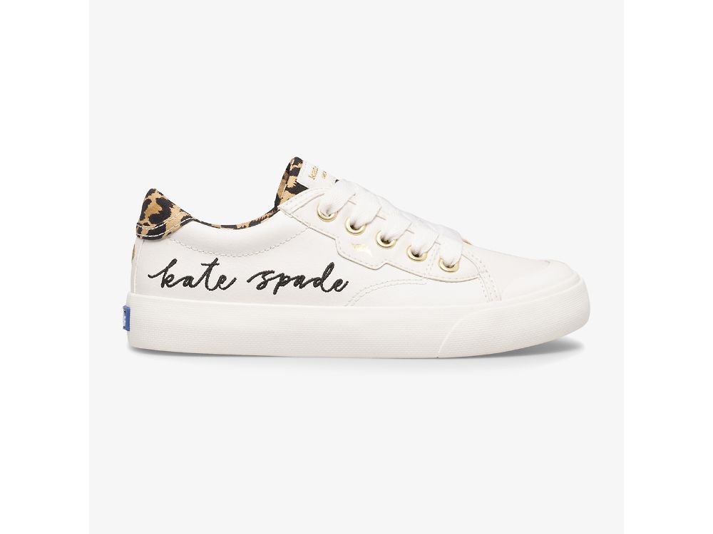 Keds Kate Spade New York Crew Kick \'75 Lány Tornacipő Fehér Leopárd | HU-41149