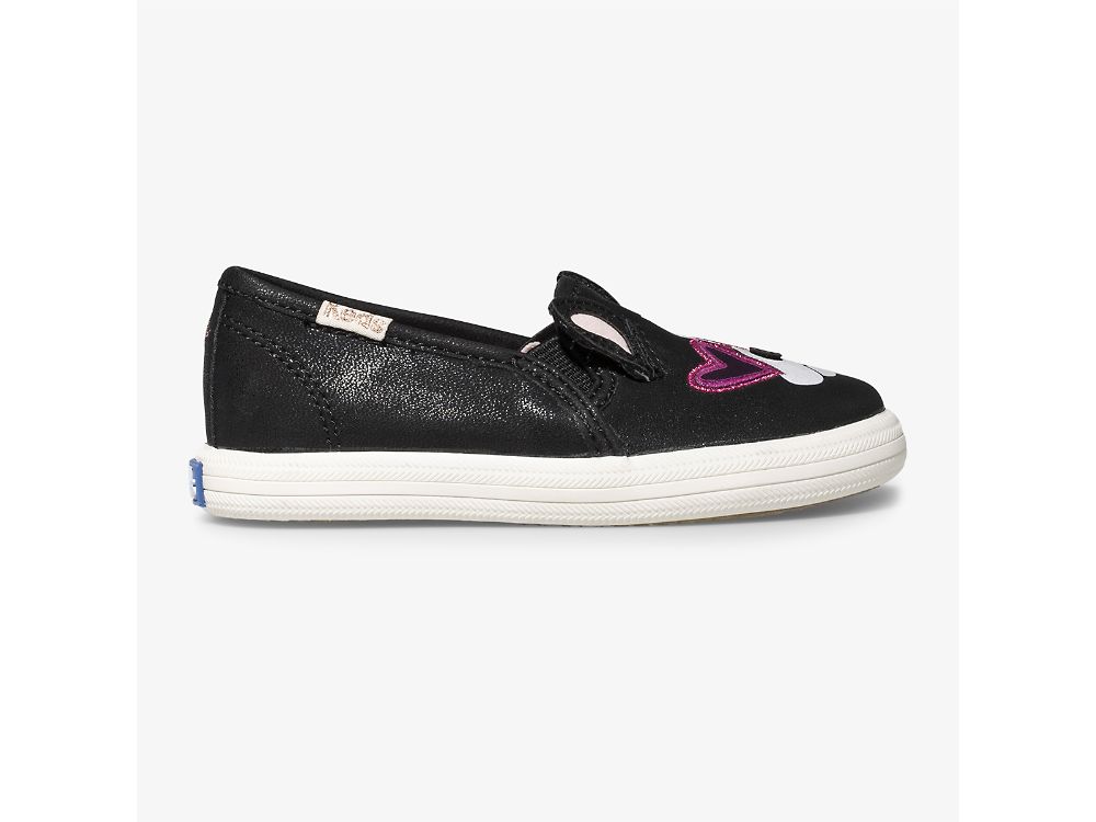 Keds Kate Spade New York Double Decker Francois Lány SlipOnSneakers Fekete | HU-31958