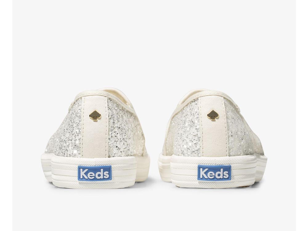 Keds Kate Spade New York Double Decker Glitter Női SlipOnSneakers Krém | HU-91242