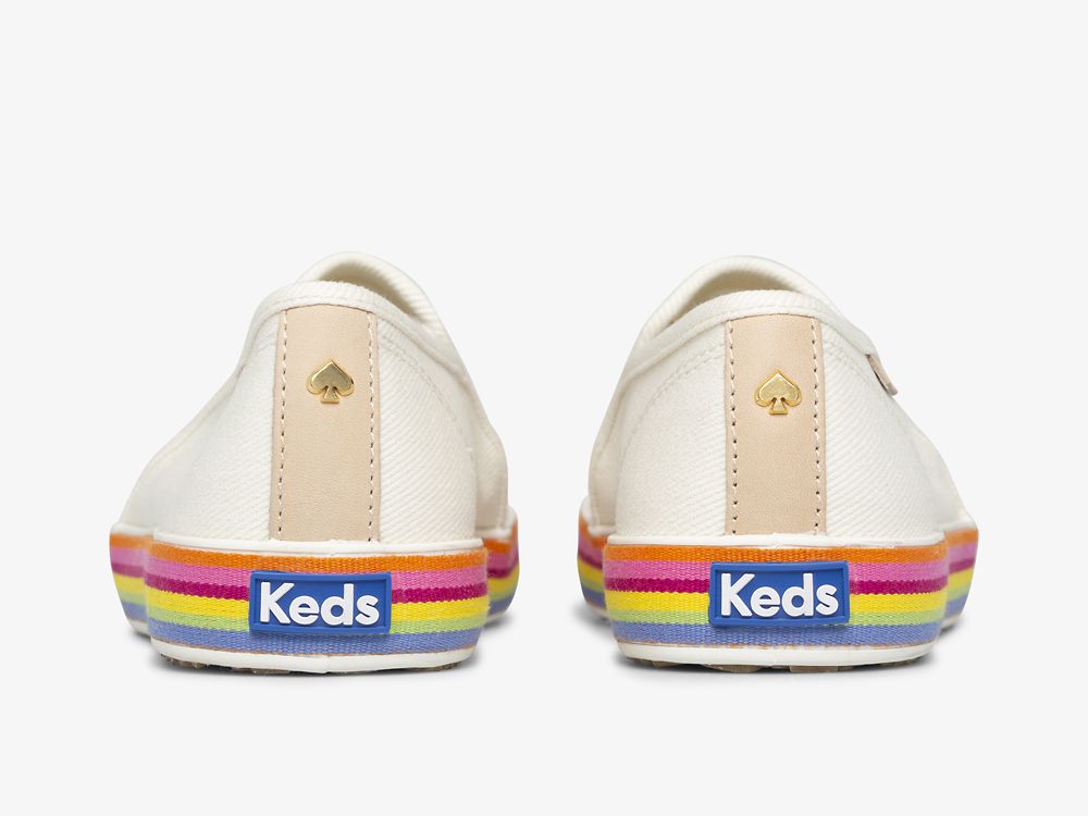 Keds Kate Spade New York Double Decker Twill Női SlipOnSneakers Fehér | HU-94556