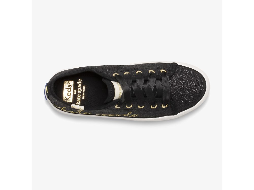 Keds Kate Spade New York Kickstart Glitter Lány Tornacipő Fekete | HU-03720