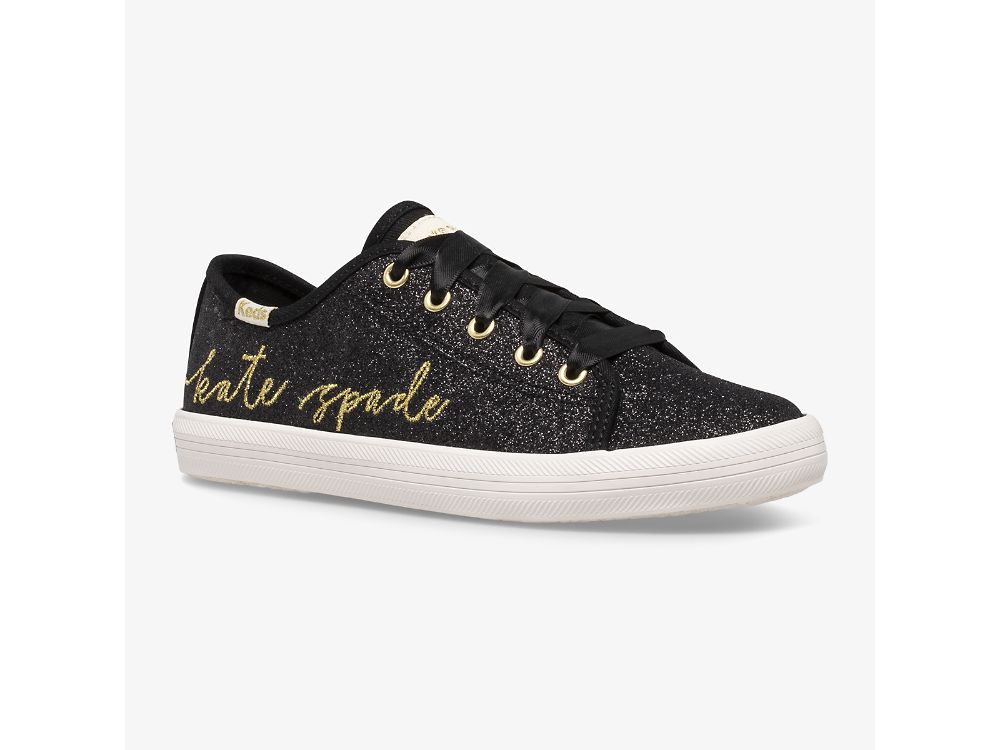 Keds Kate Spade New York Kickstart Glitter Lány Tornacipő Fekete | HU-03720