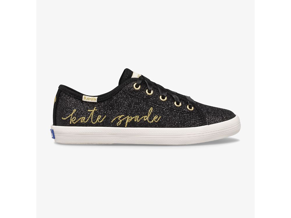 Keds Kate Spade New York Kickstart Glitter Lány Tornacipő Fekete | HU-03720