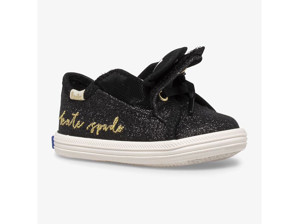 Keds Kate Spade New York Kickstart Glitter Crib Lány Tornacipő Fekete | HU-33465