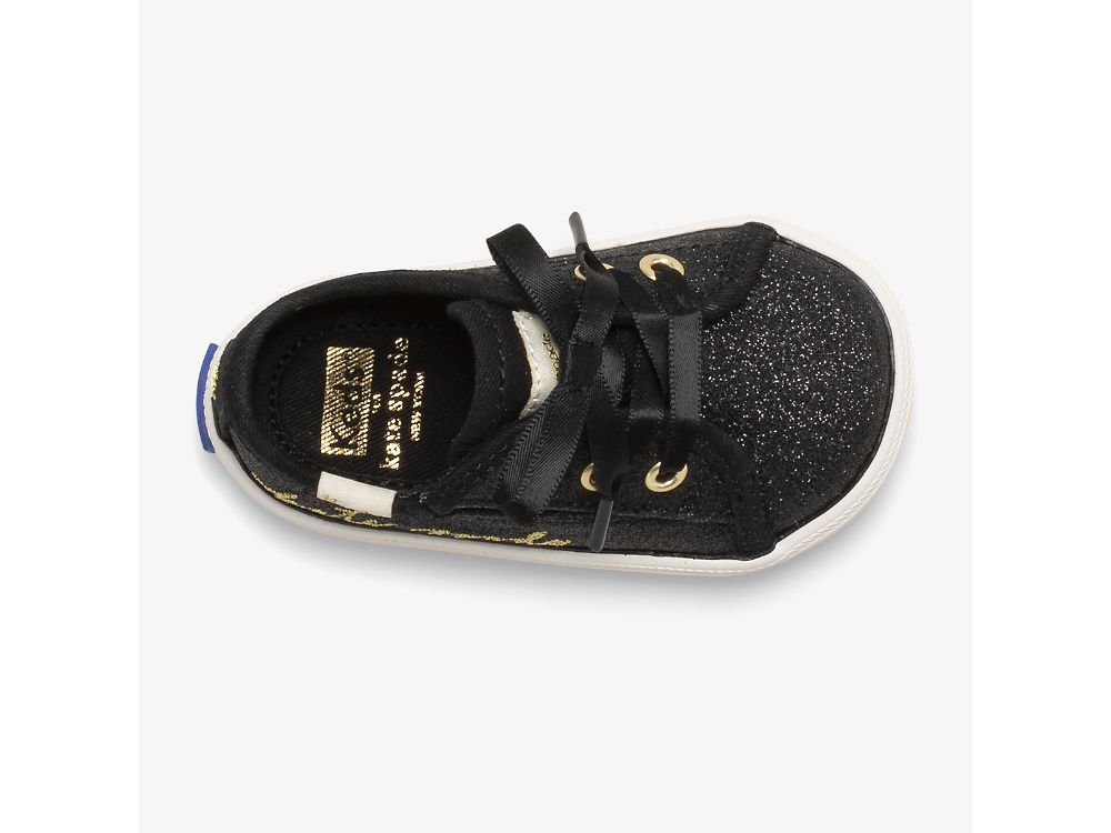 Keds Kate Spade New York Kickstart Glitter Crib Lány Tornacipő Fekete | HU-33465