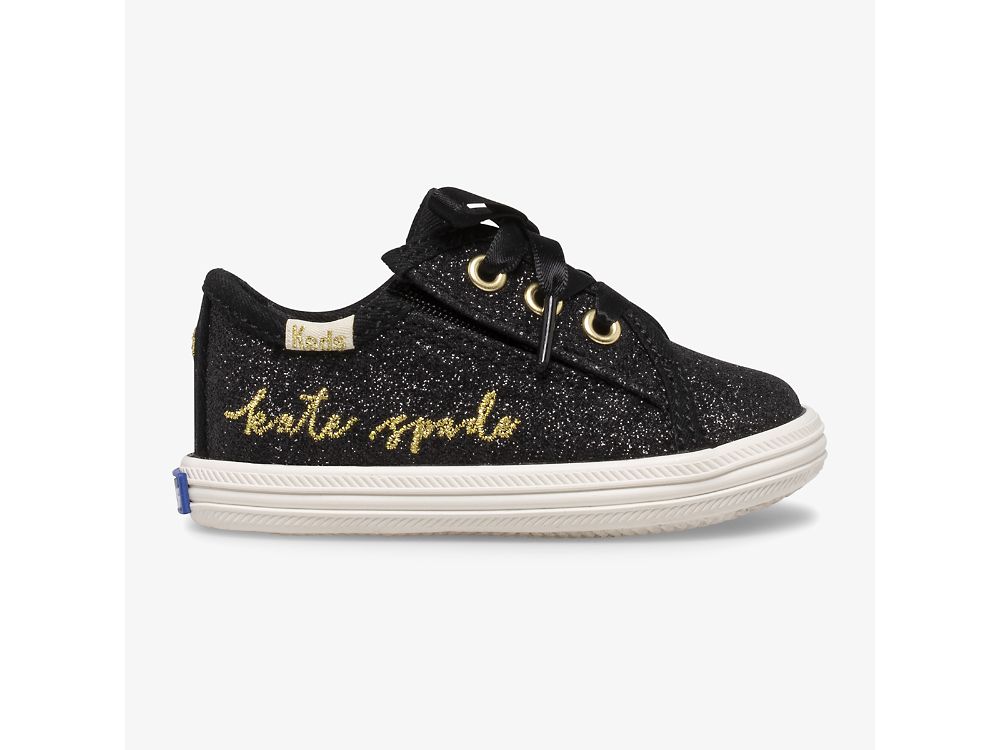 Keds Kate Spade New York Kickstart Glitter Crib Lány Tornacipő Fekete | HU-33465