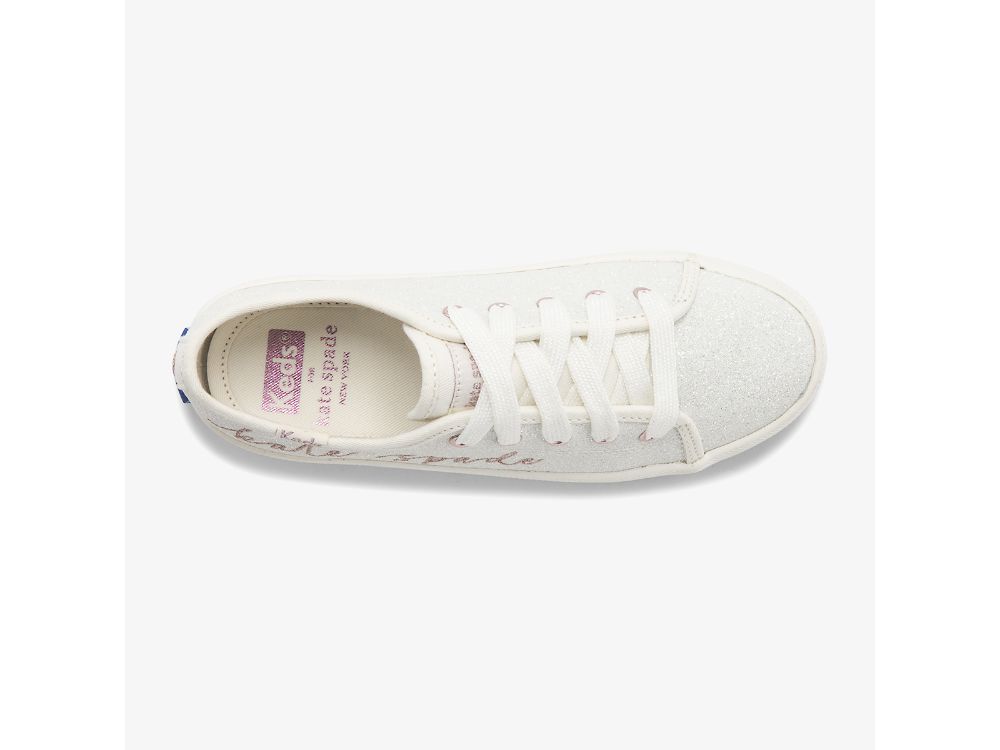 Keds Kate Spade New York Kickstart Glitter Lány Tornacipő Fehér | HU-82627