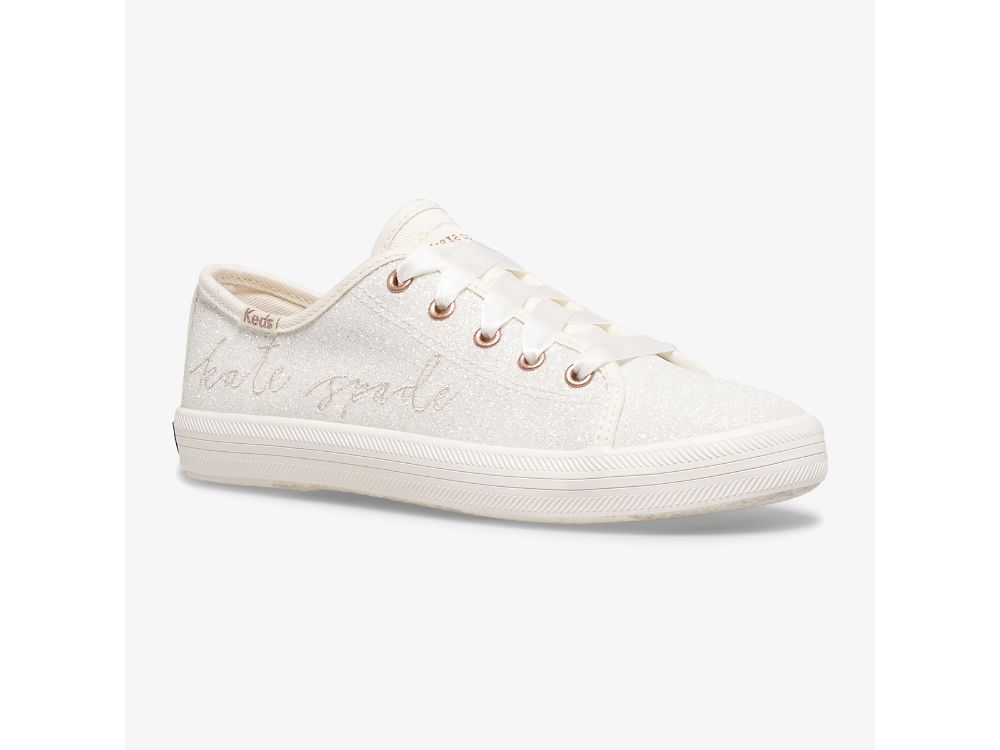 Keds Kate Spade New York Kickstart Glitter Lány Tornacipő Fehér | HU-82627