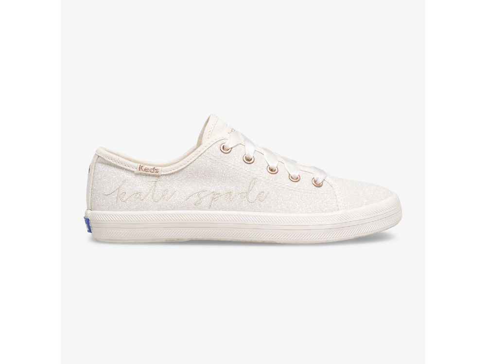 Keds Kate Spade New York Kickstart Glitter Lány Tornacipő Fehér | HU-82627