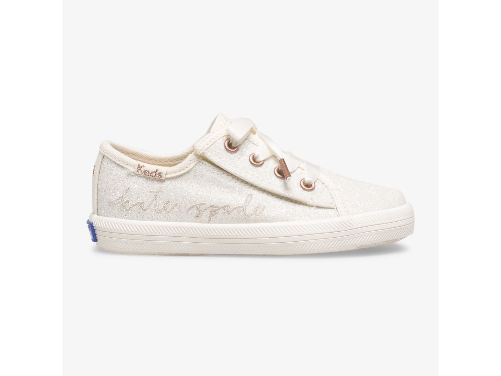 Keds Kate Spade New York Kickstart Jr Ivory Glitter Lány Tornacipő Fehér | HU-22569