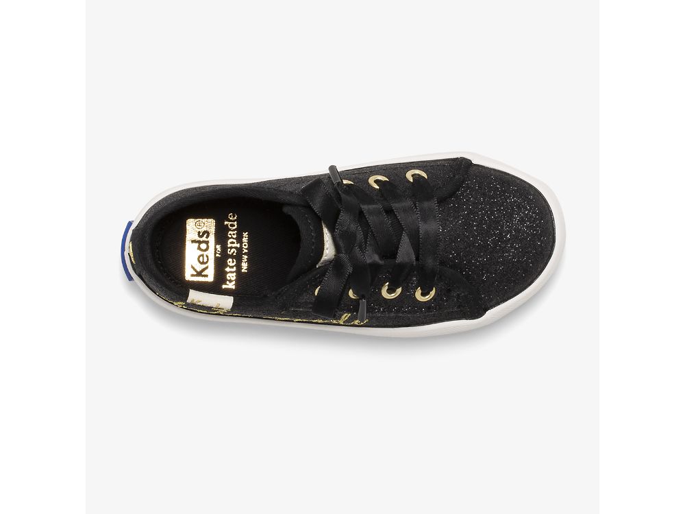 Keds Kate Spade New York Kickstart Jr Script Lány Tornacipő Fekete | HU-50971