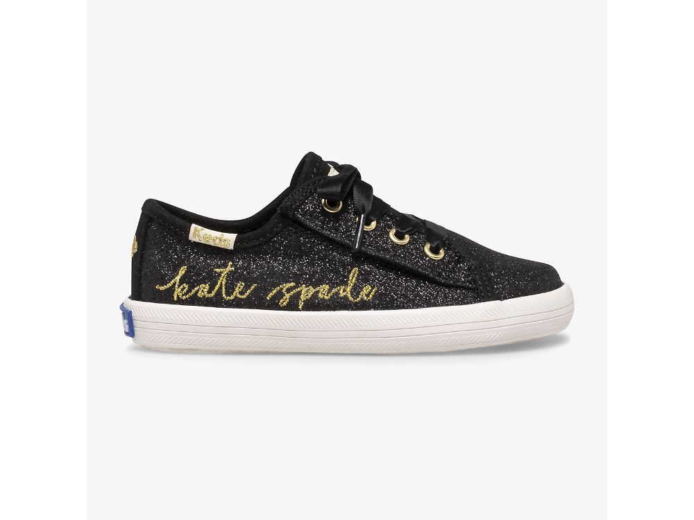 Keds Kate Spade New York Kickstart Jr Script Lány Tornacipő Fekete | HU-50971