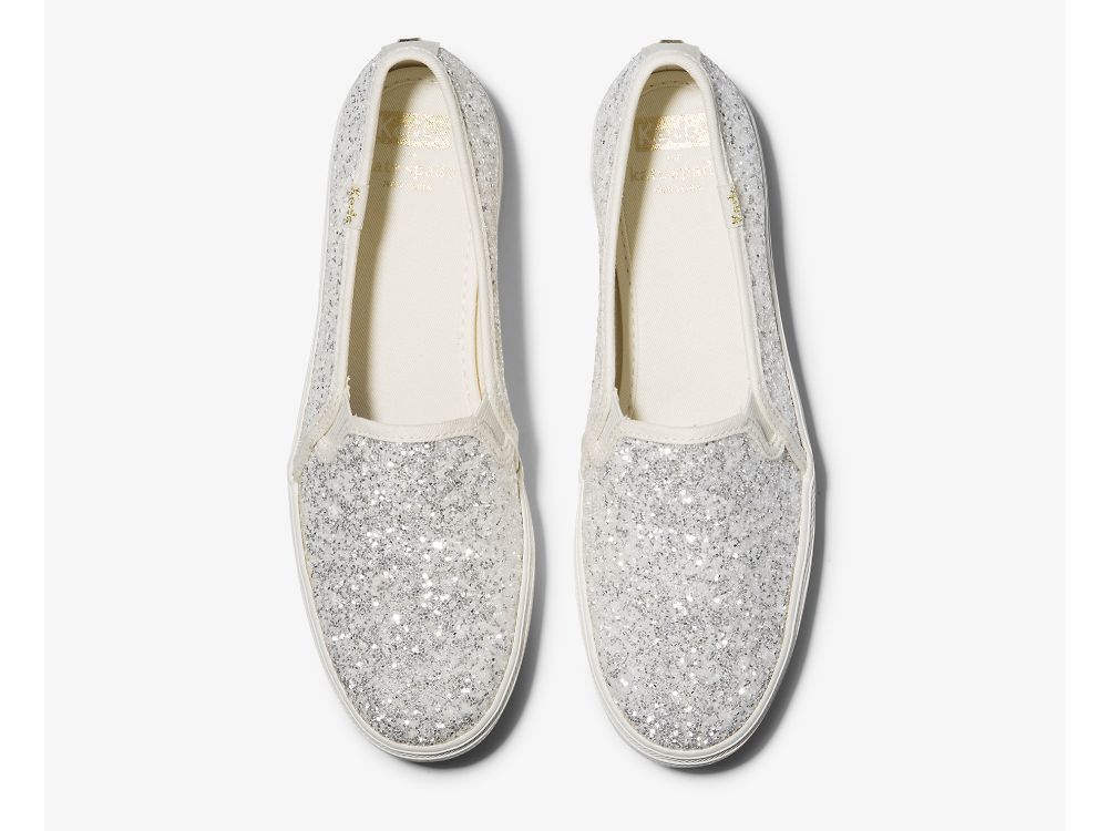 Keds Kate Spade New York Triple Decker Glitter Női SlipOnSneakers Krém | HU-64549