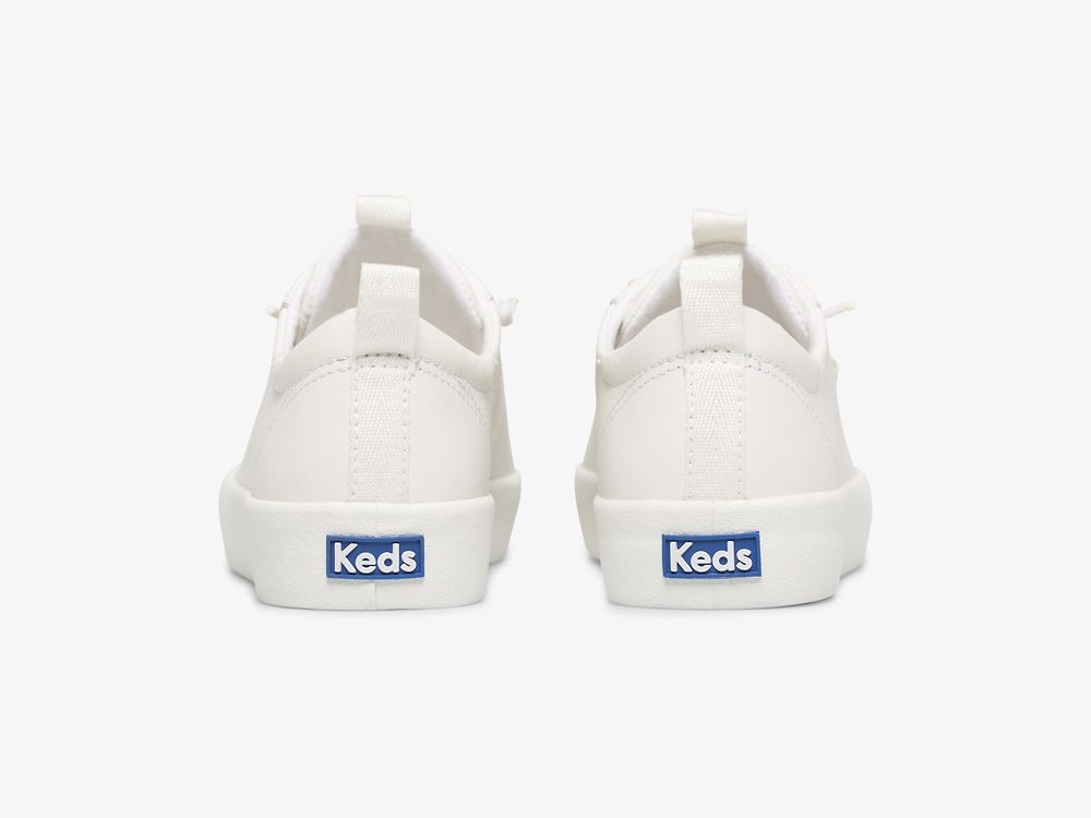 Keds Kickback Bőr Női Bőr Sneakers Fehér | HU-83431